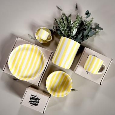 Becher Stripes - spiaggia yellow