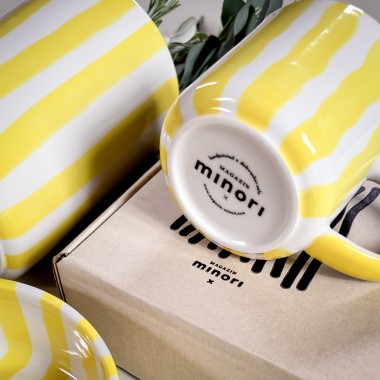 Becher Stripes - spiaggia yellow