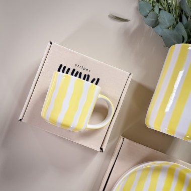 Magazin Minori - Espresso Stripes - spiaggia yellow (2er Set - 4 Teile)