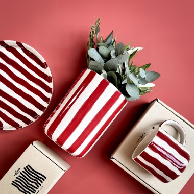 Becher Stripes - tramonto red