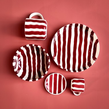 Becher Stripes - tramonto red