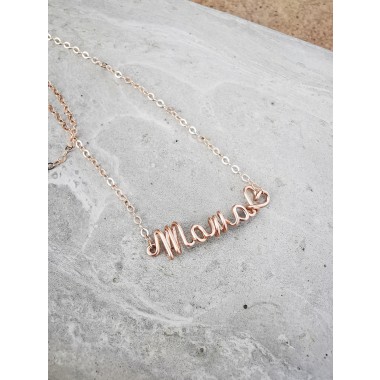 Mama-Kette mit Herz - handgemacht aus Sterling Silber und (Rosé) Gold Filled - zum Muttertag oder einfach als Danke I KIZZU Schmuck Manufaktur