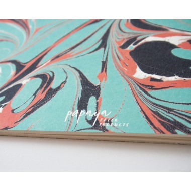 Notizheft A5 Marmor mint koralle // Papaya paper products