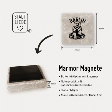 Stadtliebe® | Berlin Marmor Magnet "BÄRLIN"