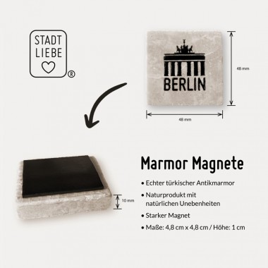 Stadtliebe® | Berlin Marmor Magnet "Berlin / Brandenburger Tor"