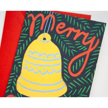 Weihnachtskarte Glöckchen »Merry X-mas« // Papaya paper products