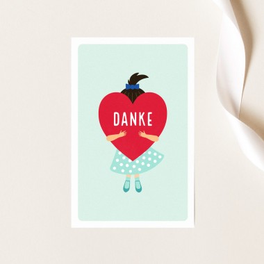 Minikarte "Danke" - herzlich und süß