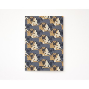 Notizheft A6 Psychedelic pugs // Papaya paper products 