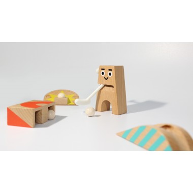 Mr. Woods - Minigolf Spielset mit 3 Holz-Bahnen von NEUE FREUNDE