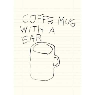 Coffee mug with an ear – Print von Lavanda Posters