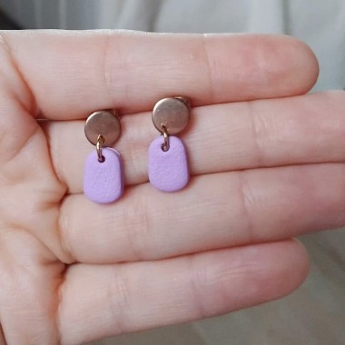 nathys_illustration - clay Ohrringe - "violett drops" 1cm