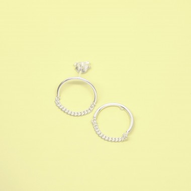 fejn jewelry - Ohrring 'circle chain'