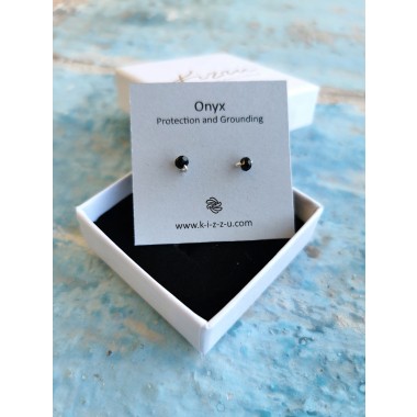 Zarte Onyx-Ohrstecker • Sterling Silber / Gold Filled / Roségold • Minimalistisches Handmade-Design • Stärke & Klarheit • Weihnachtsgeschenk