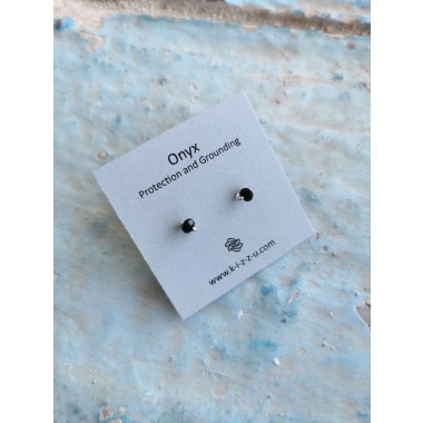 Zarte Onyx-Ohrstecker • Sterling Silber / Gold Filled / Roségold • Minimalistisches Handmade-Design • Stärke & Klarheit • Weihnachtsgeschenk