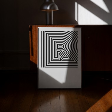 OpArt ABC Serie, Digitalprint DIN A3, schwarz-weiß – The True Type 