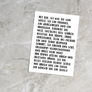 Love is the new black - Postkarte "Hey Boy"