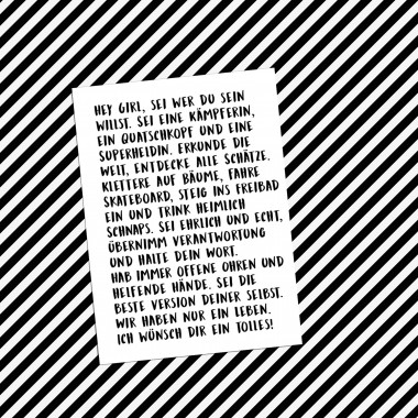 Love is the new black - Postkarte "Hey Girl"