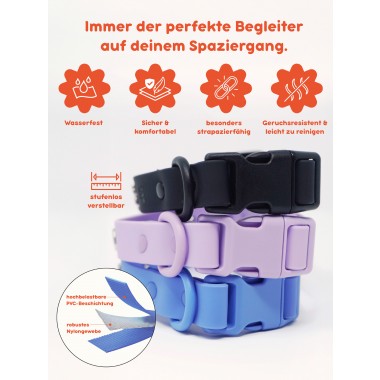 Hundehalsband Outdoor wasserfest Schwarz - PawPopz