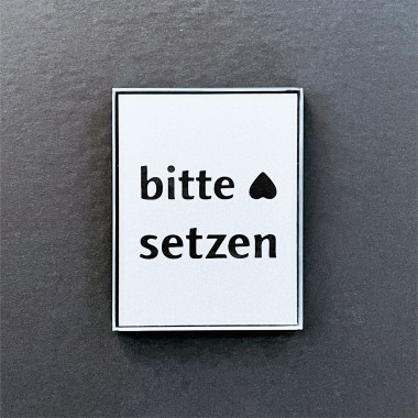Keilbach Piktogramm "bitte setzen" aus Floatglass, selbstklebend, 7 x 9 cm