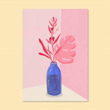 Pink Flowers / Kunstprint A4, A5 / Svea Hansohn Illustration