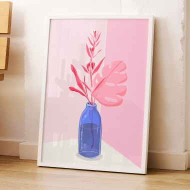 Pink Flowers / Kunstprint A3 / Svea Hansohn Illustration