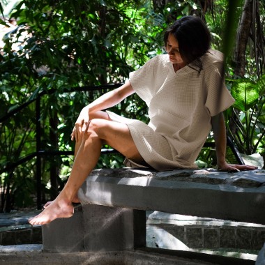 We Make Patterns - Handtuch Poncho Sand