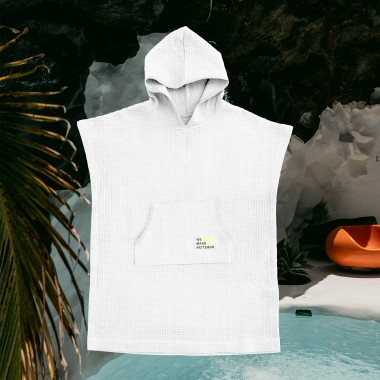 We Make Patterns - Handtuch Poncho Weiß