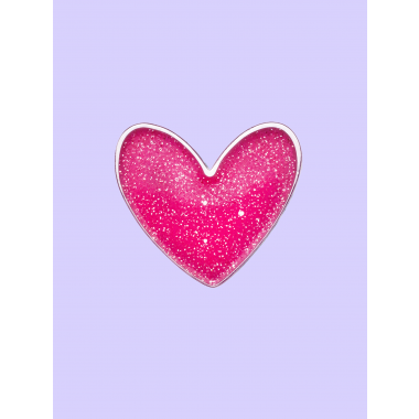 Glitzer Herz Hundehalsband Anhänger Pink - PawPopz