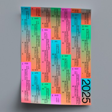 NEW PRINTS ON THE BLOCK / Wandkalender 2025 – Colourful Year