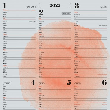 Wandkalender »Watercolor« 2025 — grey / fidu—fine paper goods
