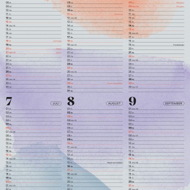 Wandkalender »Watercolor« 2025 — grey / fidu—fine paper goods