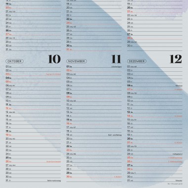 Wandkalender »Watercolor« 2025 — grey / fidu—fine paper goods