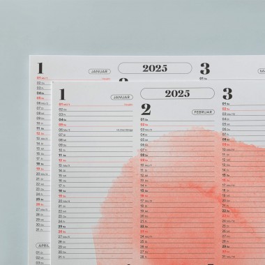 Wandkalender »Watercolor« 2025 — grey / fidu—fine paper goods