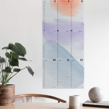 Wandkalender »Watercolor« 2025 — grey / fidu—fine paper goods