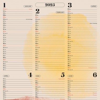 Wandkalender »Watercolor« 2025 — nude / fidu—fine paper goods