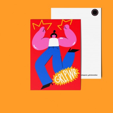 Girls in Motion 3er Set GRL PWR Postkarte A6