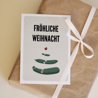Grußkarte 3er-Set "Fröhliche Weihnacht", A6 Postkarte, Naturpapier von issgut