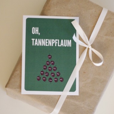 Grußkarte 3er-Set "Oh Tannenpflaum", A6 Postkarte, Naturpapier von issgut