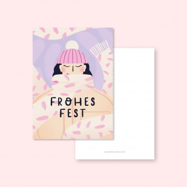 Scarf Season / Postkarte A6 / Svea Hansohn Illustration