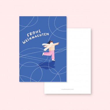 Eisläuferin / Postkarte A6 / Svea Hansohn Illustration