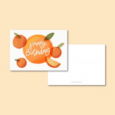 Happy Birthday Orange / Postkarte A6 / Svea Hansohn Illustration