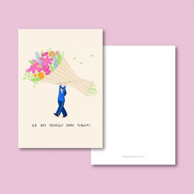 Kauf dir selber Blumen / Postkarte A6 / Svea Hansohn Illustration