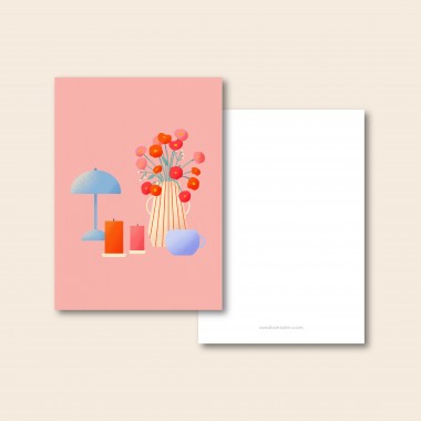 Stillleben Rosa / Postkarte A6 / Svea Hansohn Illustration