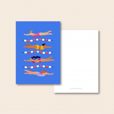 Schwimmerinnen / Postkarte A6 / Svea Hansohn Illustration