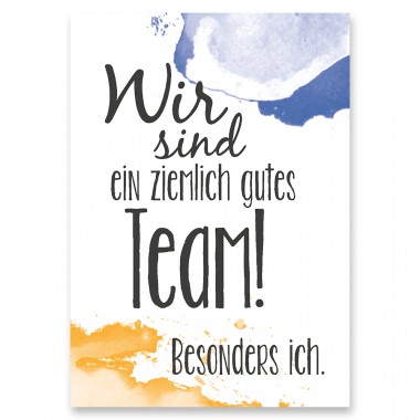 Frau Schnobel Grafik Postkarte "gutes Team" 4er-Set