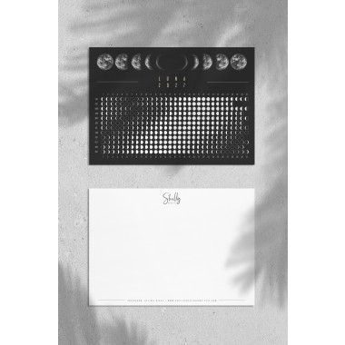 Postkarten Set Mondkalender 2027 Schwarz // ShellyCreates
