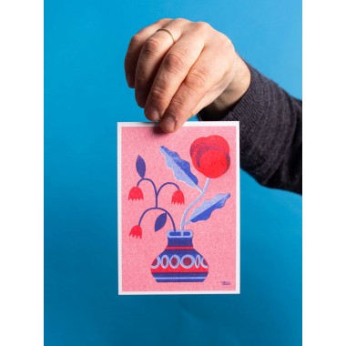 Martin Krusche - Risographie Postkartenset »Blumen«