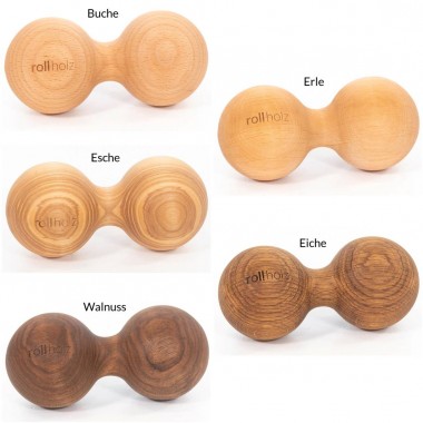 rollholz – Massagedoppelkugel aus Holz zur Regeneration & Schmerzvorbeugung