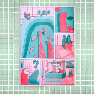 The Naughty District - Riso Print »Fisch-Wanne«, DINA3