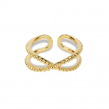LILLE MUS // Ring 'Doppelperlen' 925 Silber / vergoldet